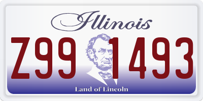 IL license plate Z991493