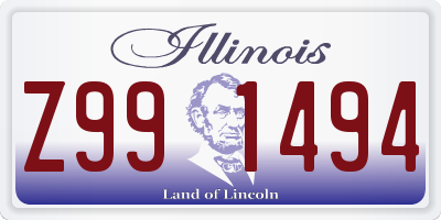 IL license plate Z991494