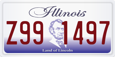 IL license plate Z991497