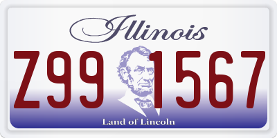 IL license plate Z991567