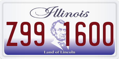 IL license plate Z991600