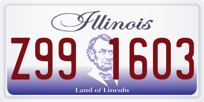 IL license plate Z991603