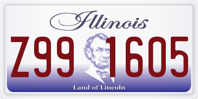 IL license plate Z991605