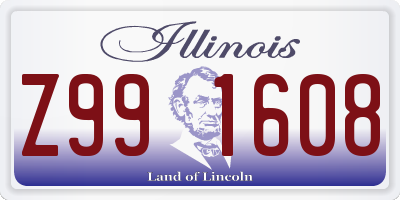 IL license plate Z991608