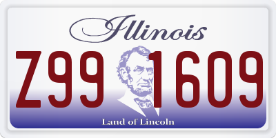 IL license plate Z991609