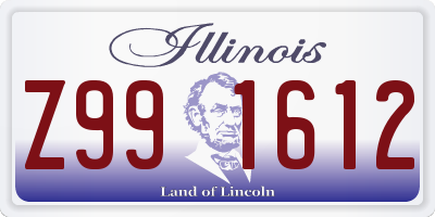 IL license plate Z991612