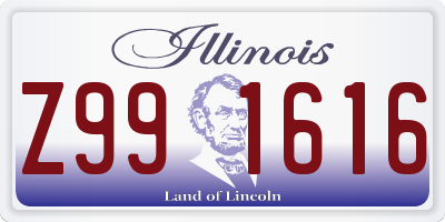 IL license plate Z991616