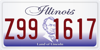 IL license plate Z991617