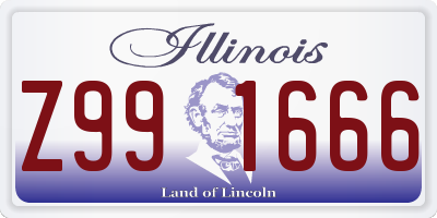 IL license plate Z991666