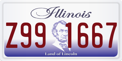 IL license plate Z991667