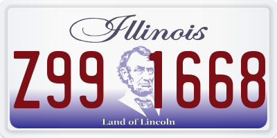 IL license plate Z991668