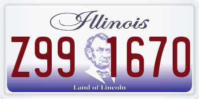 IL license plate Z991670