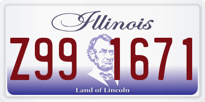 IL license plate Z991671