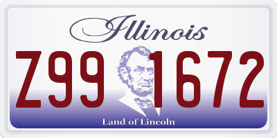 IL license plate Z991672