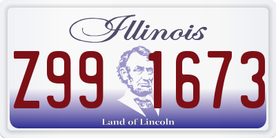 IL license plate Z991673