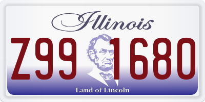 IL license plate Z991680