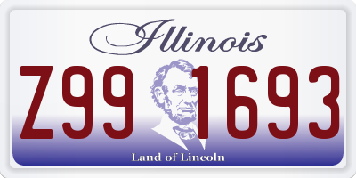 IL license plate Z991693