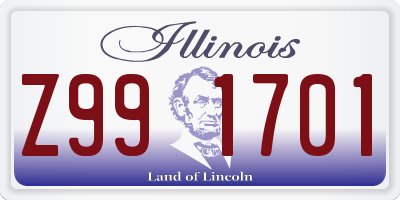 IL license plate Z991701