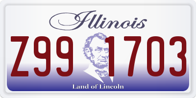 IL license plate Z991703