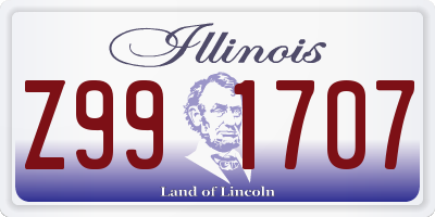 IL license plate Z991707