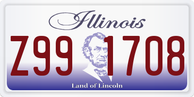 IL license plate Z991708