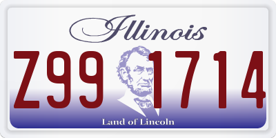 IL license plate Z991714