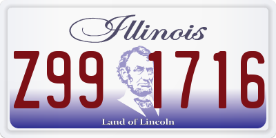 IL license plate Z991716