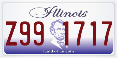 IL license plate Z991717