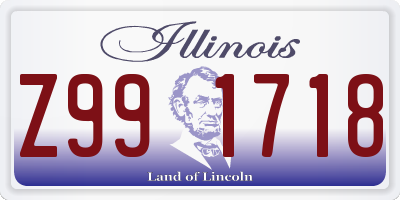 IL license plate Z991718