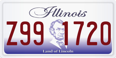 IL license plate Z991720