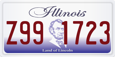 IL license plate Z991723