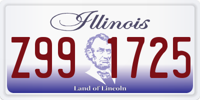 IL license plate Z991725