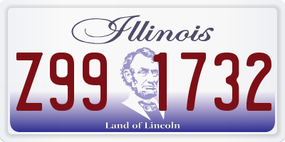 IL license plate Z991732