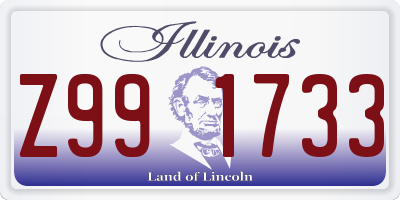 IL license plate Z991733