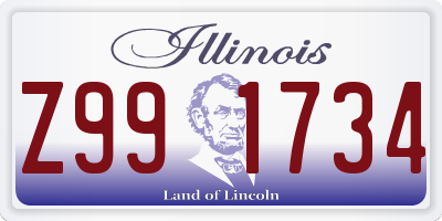 IL license plate Z991734