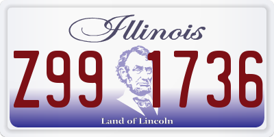 IL license plate Z991736