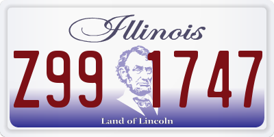IL license plate Z991747