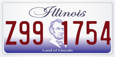 IL license plate Z991754