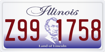 IL license plate Z991758