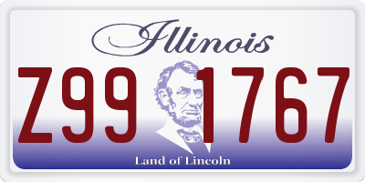 IL license plate Z991767