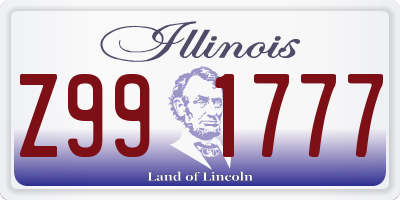 IL license plate Z991777