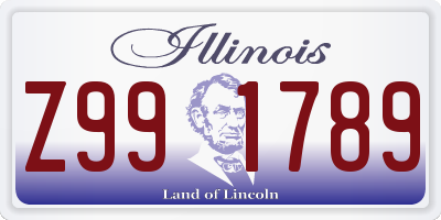 IL license plate Z991789