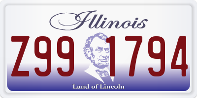 IL license plate Z991794