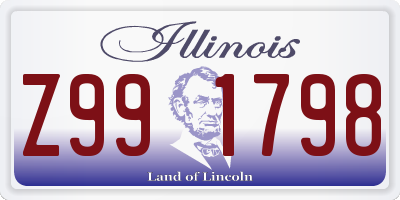 IL license plate Z991798