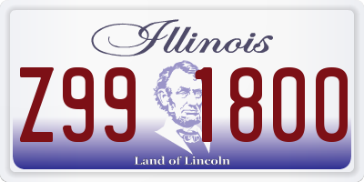 IL license plate Z991800