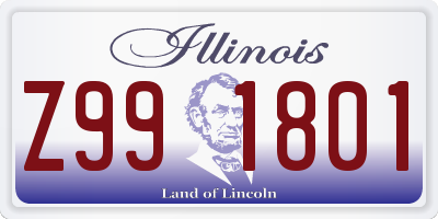 IL license plate Z991801