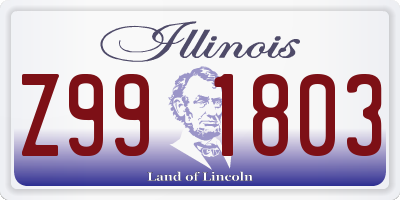 IL license plate Z991803