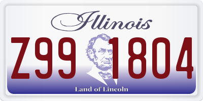 IL license plate Z991804