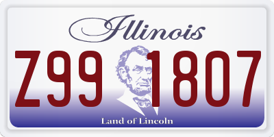 IL license plate Z991807