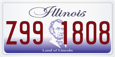 IL license plate Z991808